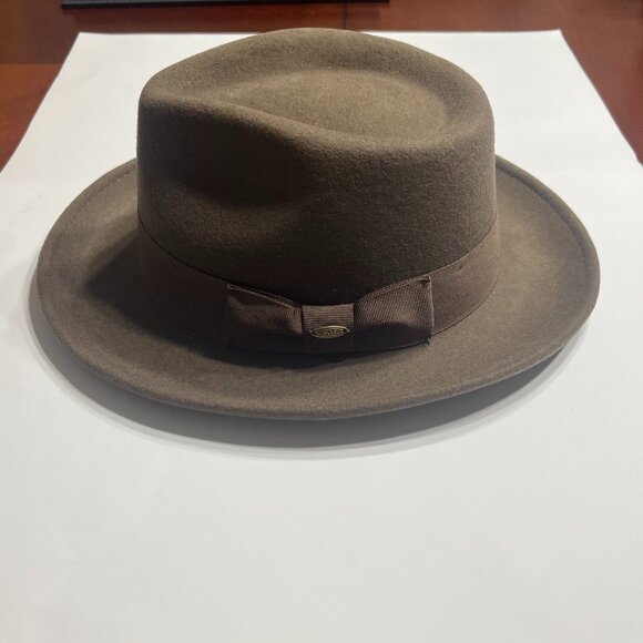 Scala Bristol Soft Wool Fedora Hat in Brown, Size Large - Picture 4 of 10